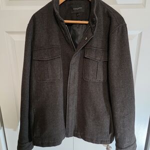 Banana Republic Men's Houndstooth Plaid Wool Blend Jacket